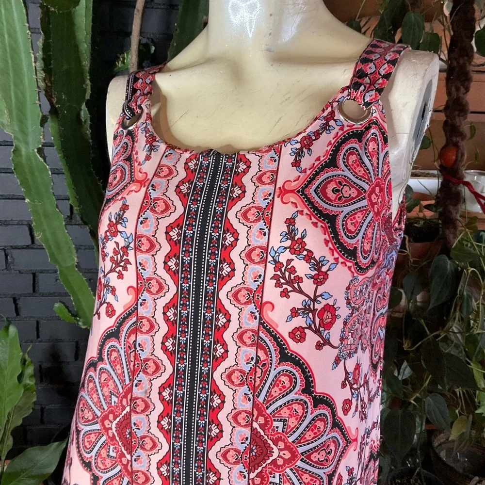 New Direction Printed Sleeveless Maxi Dress